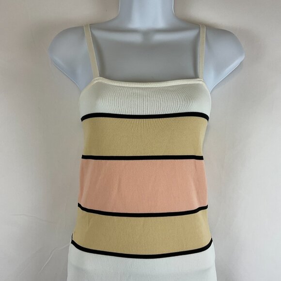 SNDYS Tube Dress M White Black Beige Pink Color Block Spaghetti Strap Knit - Picture 3 of 12